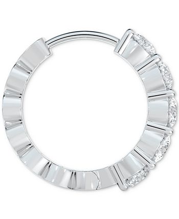 De Beers Forevermark - Diamond Extra Small Hoop Earrings (3/4 ct. t.w.) in 14k White Gold, 0.385"
