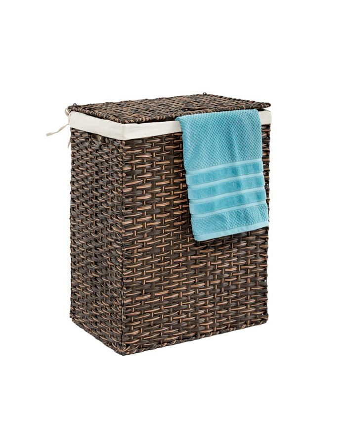 Seville Classics Foldable Rectangular Laundry Hamper with Lid & Canvas