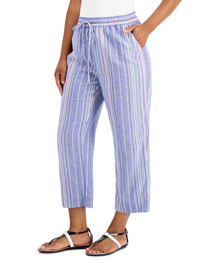 Charter Club Striped Pull-On Pants, Created for Macy's - Macy's