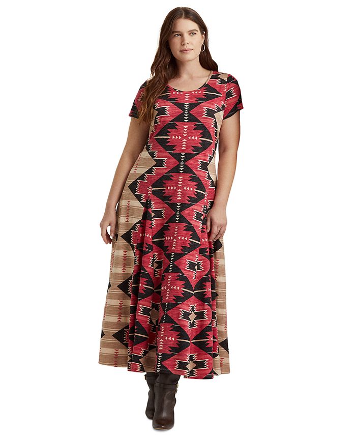 Lauren Ralph Lauren Plus-Size Southwestern-Print Slub Jersey Maxidress &  Reviews - Dresses - Plus Sizes - Macy's