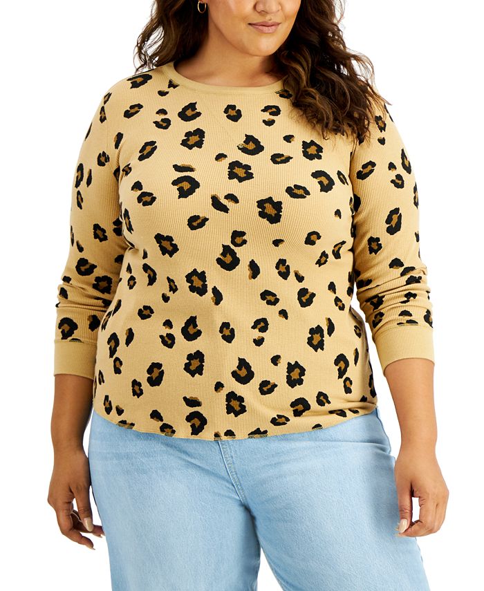Plus Size Waffle-Knit Spliced Lace Top
