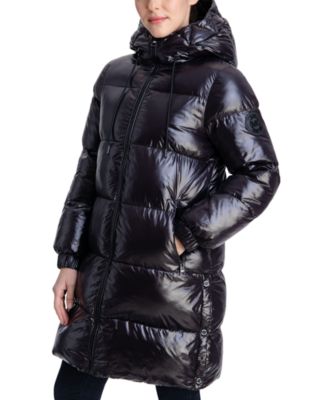 Women's High-Shine Hooded Down Puffer Coat, Created for Macy's