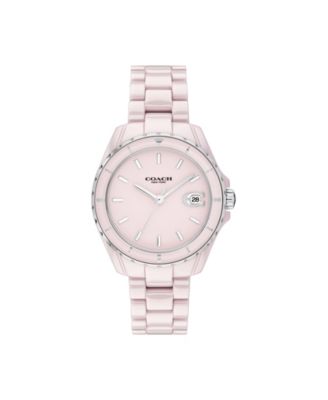 COACH Women's Preston Blush Ceramic Stainless Steel Bracelet Watch