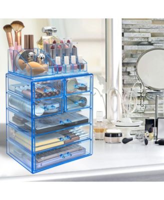 Clear Cosmetic Makeup Organizer Case & Display - Spacious Design - Great for Dresser, Bathroom, Vanity & Countertop