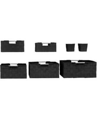 7-Piece Double Woven Basket Bin Set