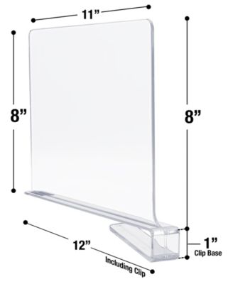 6 Clear Shelf Dividers - Great Organizer for Clothes, Linens, Purse Separators, Kitchen Cabinets & More