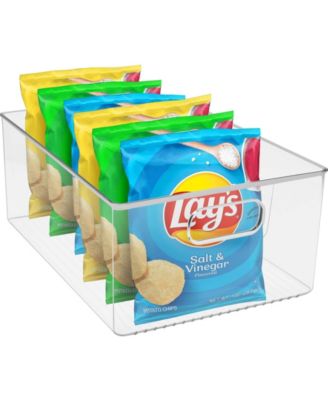 3 Pack Large Clear Plastic Container Bins - Great for Organizing the Kitchen, Fridge, Pantry and More