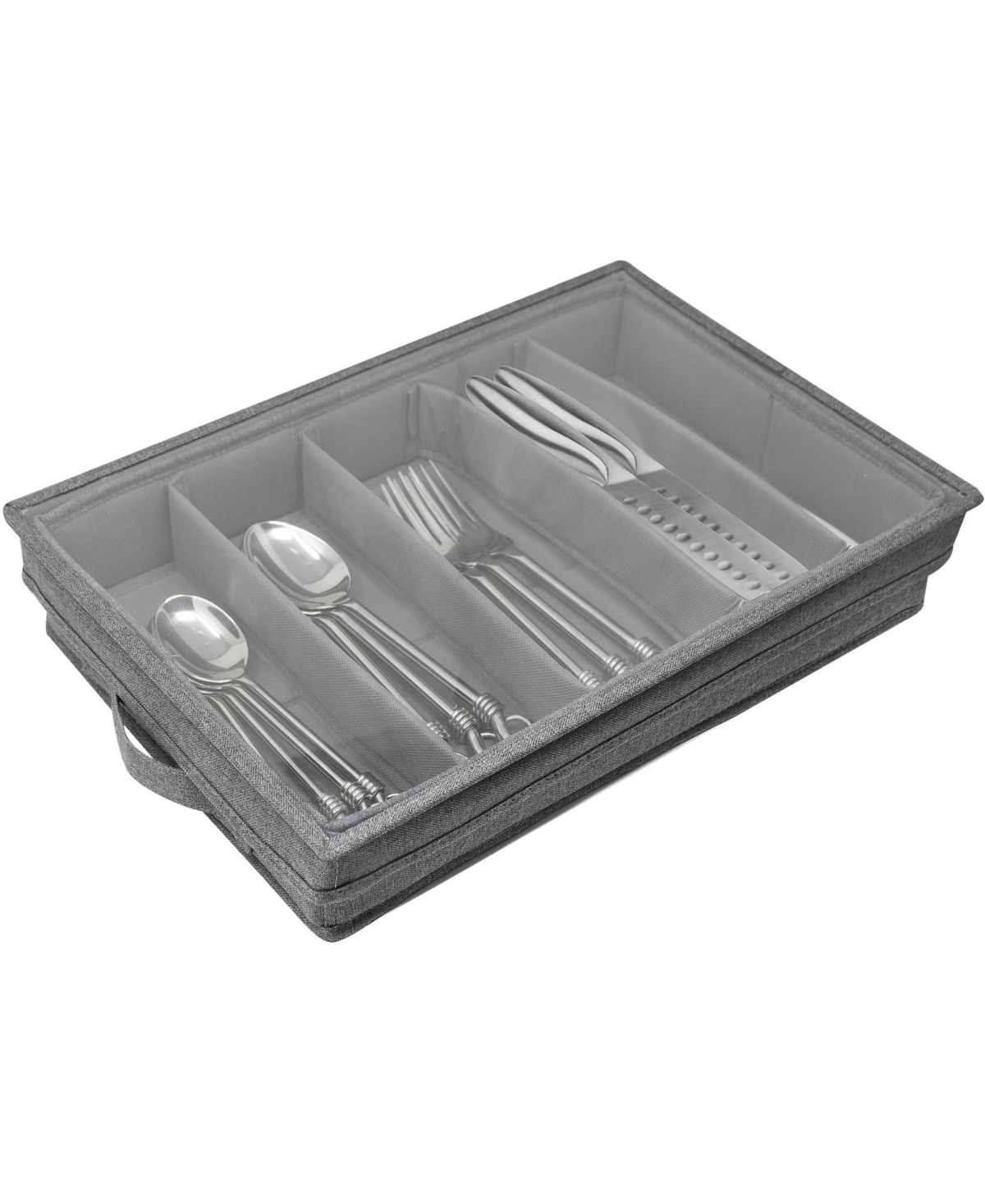 Cutlery Organizer with Lid - Gray