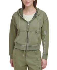 DKNY Cotton Graphic Zippered Hoodie