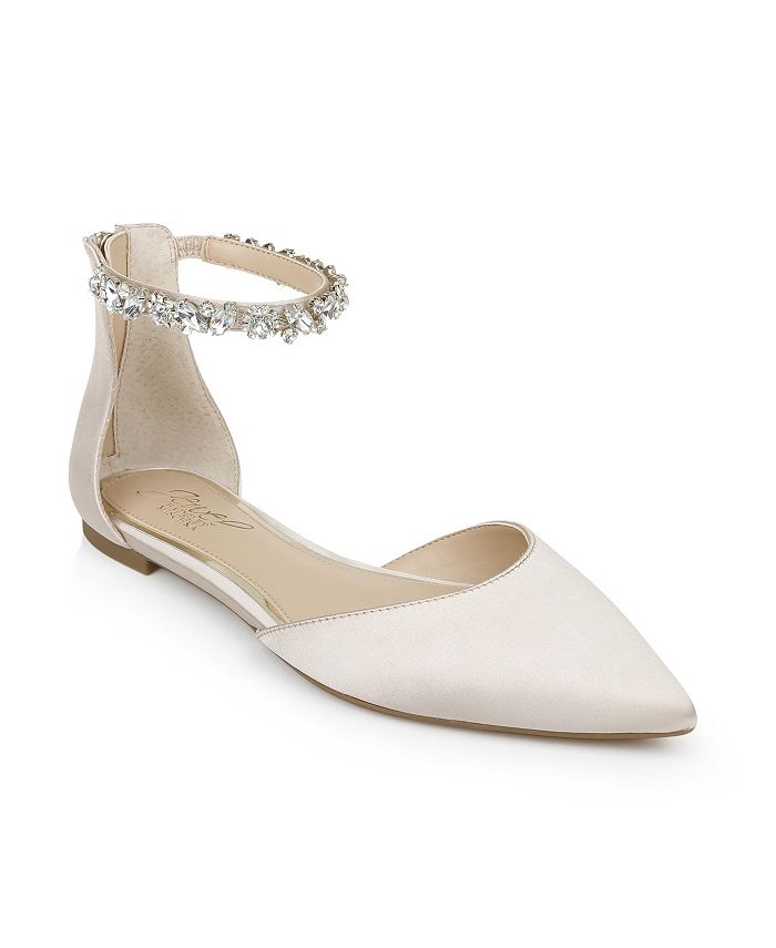 badgley mischka white flats