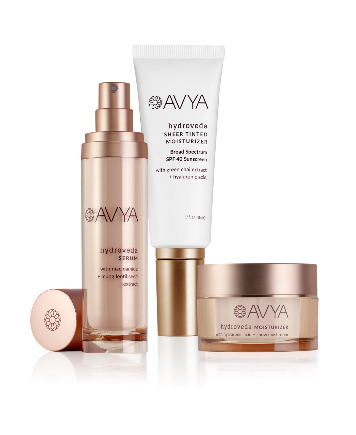 Avya Hydroveda Glow, Soothe and Sun Protect Trio Set, 3 Piece