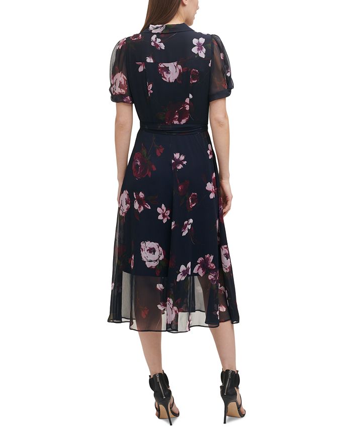 DKNY Printed Belted Shirtdress & Reviews - Dresses - Women - Macy's