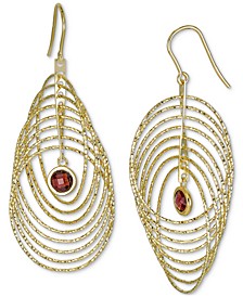 Garnet Bezel Spiral Drop Earrings (2 ct. t.w.) in 14k Gold-Plated Sterling Silver (Also in Amethyst)