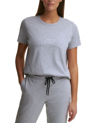 DKNY - Women's Cotton Rhinestone-Logo T-Shirt
