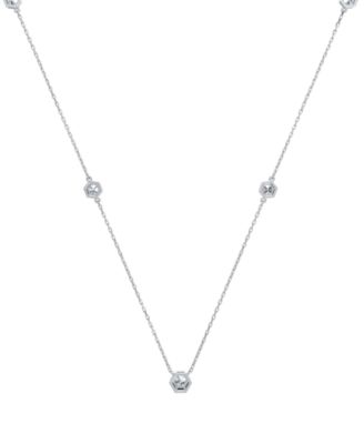 Diamond Honeycomb Station Statement Necklace (7/8 ct. t.w.) in 14k White or Yellow Gold, 16" + 2" extender