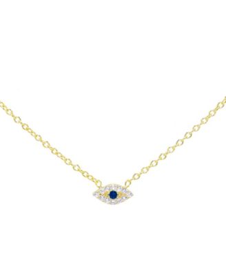 by Adina Eden - Pav&eacute; Evil Eye Necklace in 14k Gold Plated over Sterling Silver