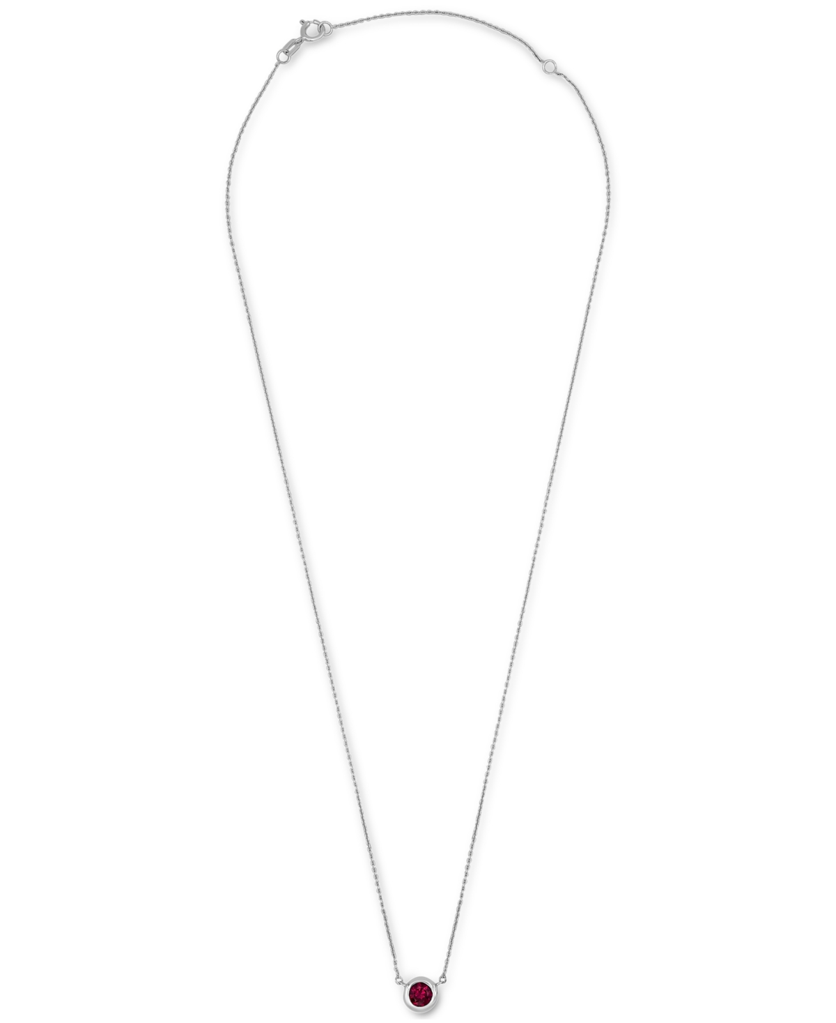 Lab-GrownBezel Pendant Necklace (5/8 ct. t.w.) in 10K White Gold - Ruby