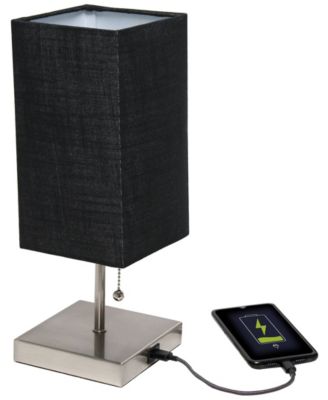 Petite Stick Lamp with USB Charging Port, Set of 2