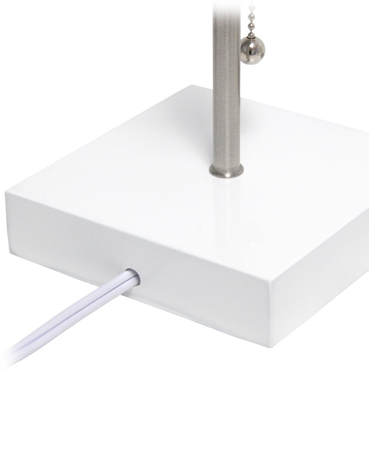 Simple Designs Petite Stick Lamp with Usb Charging Port and Shade - White Base