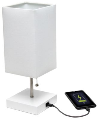 Petite Stick Lamp with USB Charging Port and Shade