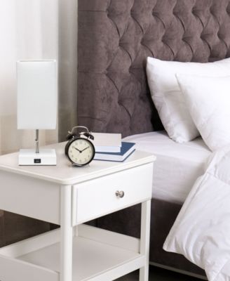 Petite Stick Lamp with USB Charging Port and Shade