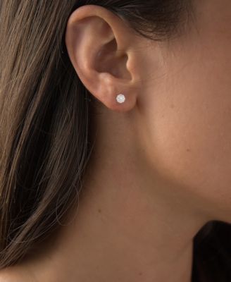 Lab-Grown Opal (1/20 ct. t.w.) & Lab-Grown White Sapphire (1/2 ct. t.w.) Stud Earrings