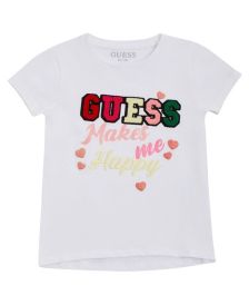 Toddler Girls Lurex Terry Logo Patch Short Sleeve T-shirt