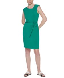 Tie-Waist Jersey Sheath Dress