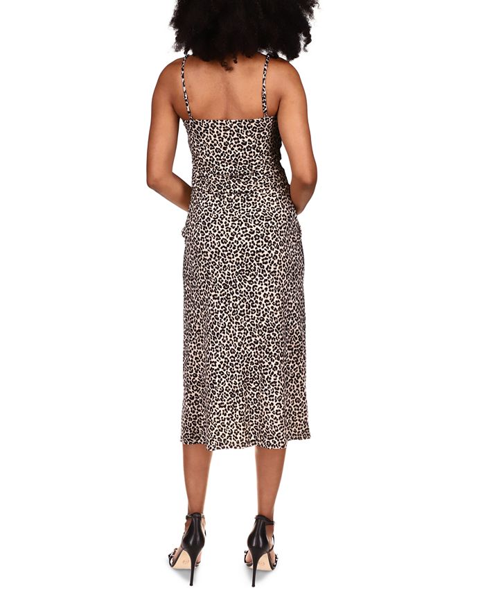 Michael Kors Women's Cheetah Print Fit Flare Dress Gray Size Large main image 1