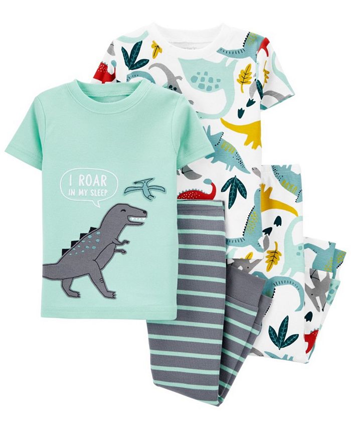 Carter's Baby Boys 4-Piece Dinosaur Snug Fit Cotton Pajama - Macy's