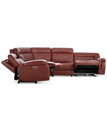 Furniture - Thaniel 5-Pc. Leather Sectional with 2 Power Recliners