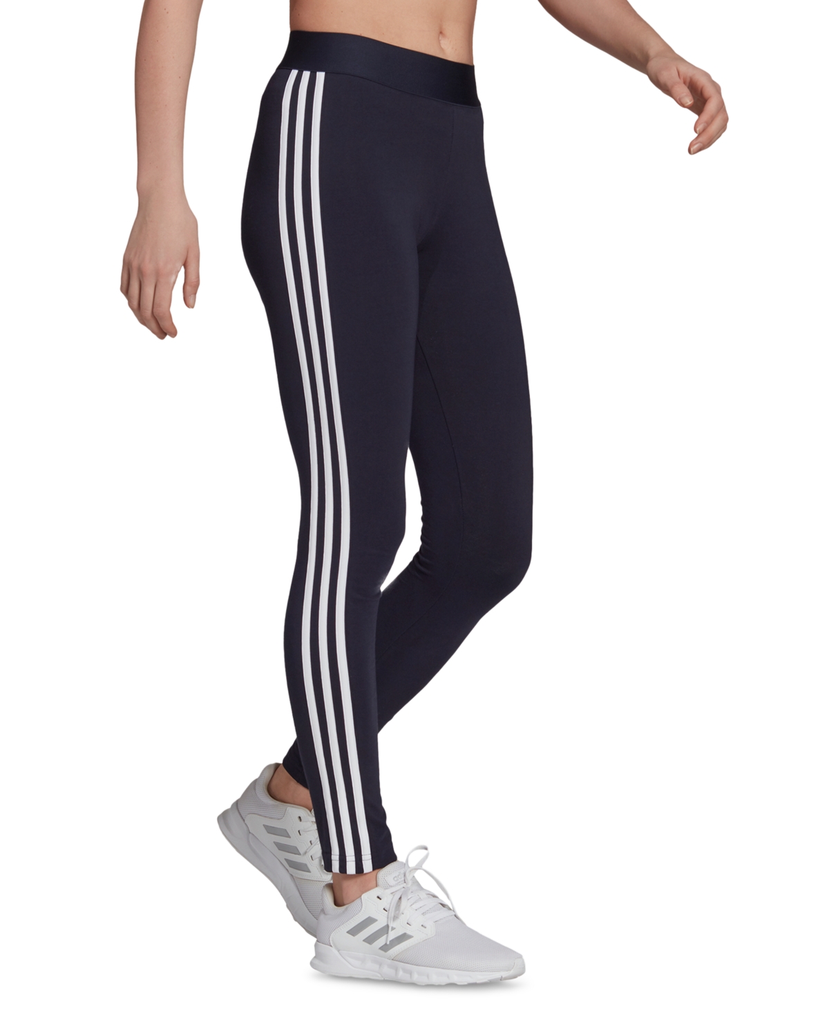 Adidas Originals Women's Essentials 3-stripe Full Length Cotton Leggings, Xs-4x In Black