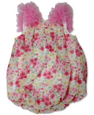 Blueberi Boulevard - Baby Girls Floral-Print Bubble Romper
