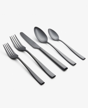 Shop Cambridge Samira Satin 20-piece Flatware Set, Service For 4 In Black