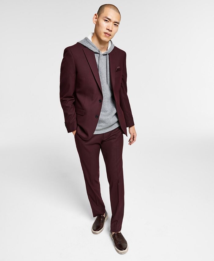Bar Iii Men S Slim Fit Burgundy Solid Suit Separates Created For Macy S Reviews Suits Tuxedos Men Macy S