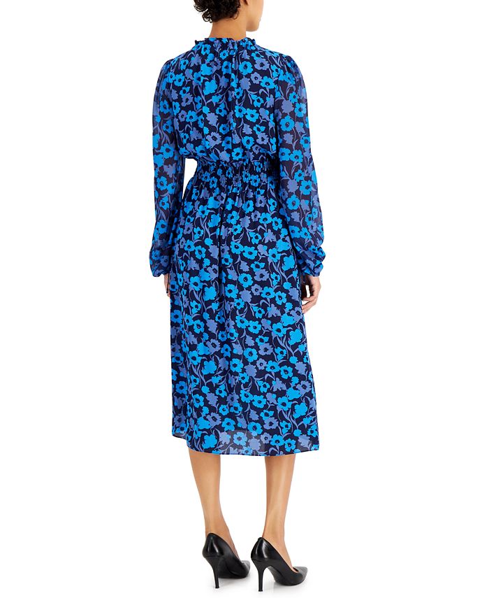 Anne Klein Printed Chiffon Smocked Midi Dress & Reviews - Dresses ...