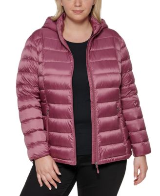 pink puffer jacket plus size