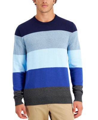 Club Room Men's Striped Lightweight Sweater, Created For Macy's - Macy's