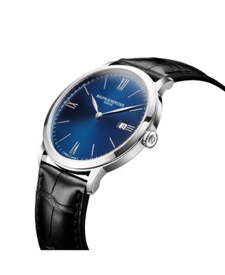 Men's Swiss Classima Black Leather Strap Watch 40mm M0A10324