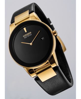 Eco-Drive Men's Axiom Black Leather Strap Watch 40mm