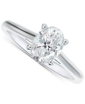 Diamond Oval-Cut Cathedral Solitaire Engagement Ring (5/8 ct. t.w.) in 14k  White Gold