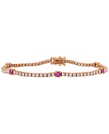 Ruby (3/4 ct. t.w.) & Diamond (1-3/4 ct. t.w.) Link Bracelet in 14k Rose Gold