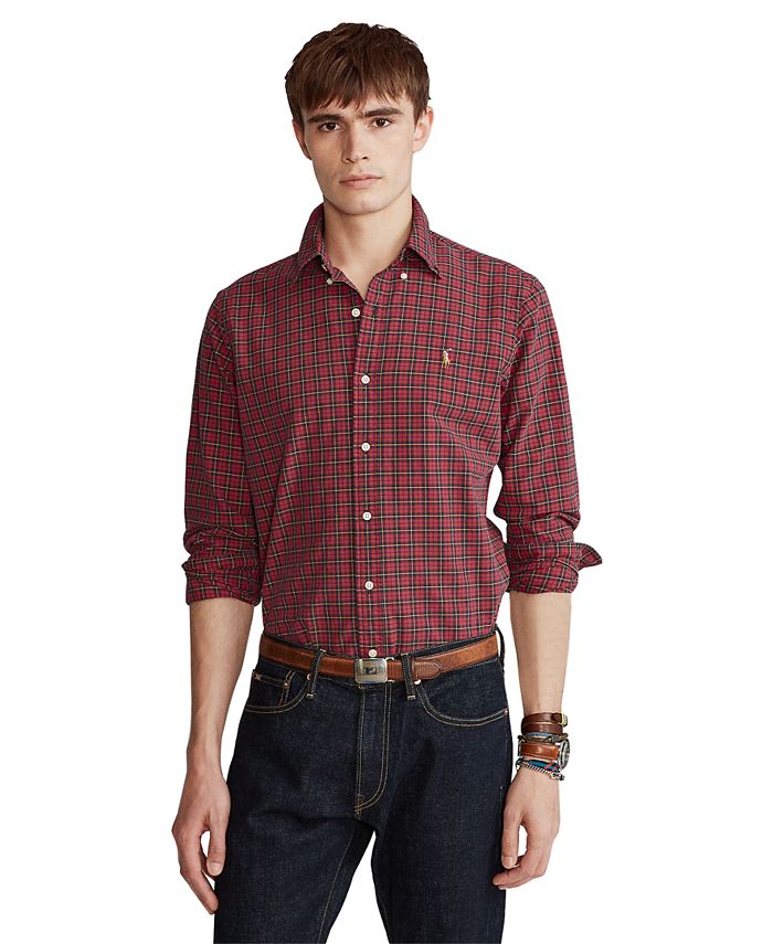 Polo Ralph Lauren Men's ClassicFit Plaid Oxford Shirt Macy's