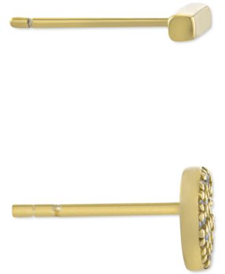 2-Pc. Cubic Zirconia Cluster & Bar Stud Earrings in Gold-Plated Sterling Silver, Created for Macy's