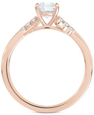 Diamond Round-Cut Twisted Band Engagement Ring (1/2 ct. t.w.) in 14k Rose Gold