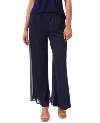 MSK - Wide-Leg Mesh-Overlay Pants