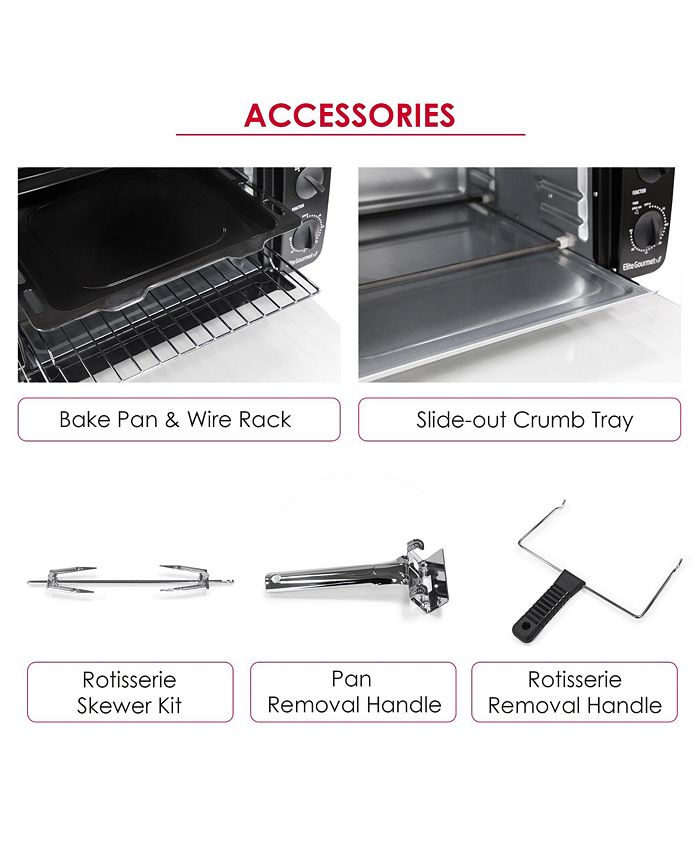 Elite Gourmet Elite Platinum 23L Convection Toaster Oven Rotisserie