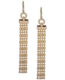 Gold-Tone Ball Chain Tassel Linear Drop Earrings