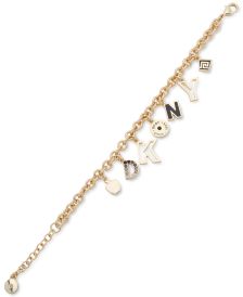 Gold-Tone Logo Charm Bracelet