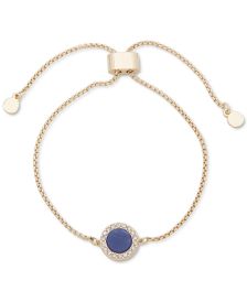 Gold-Tone Pavé & Color Halo Slider Bracelet